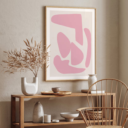 Modern Pink Minimalist Shapes Art Print