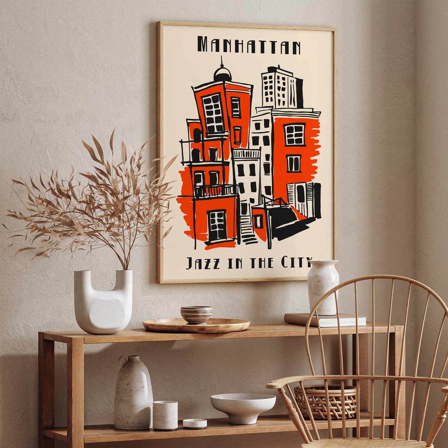 Manhattan Jazz in the City Retro Music Poster