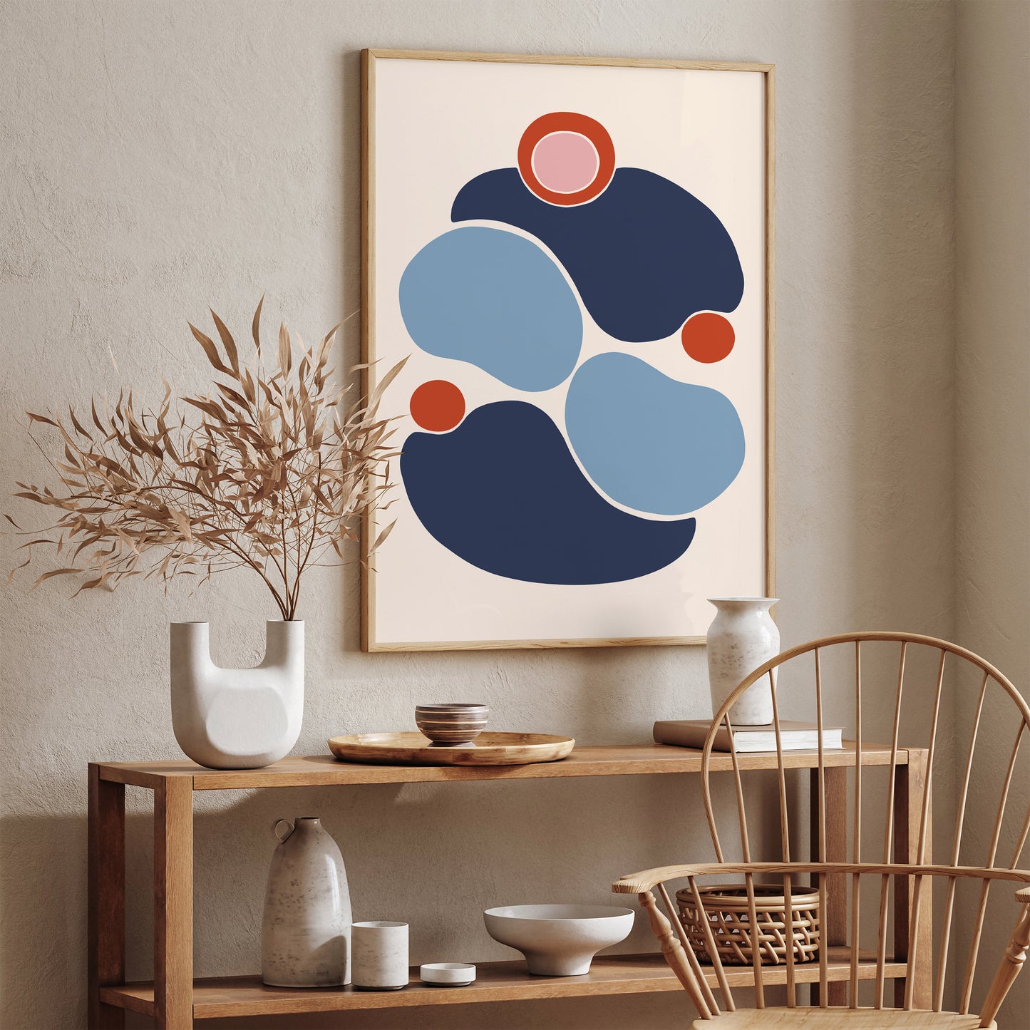 Blue Abstract Shapes Poster