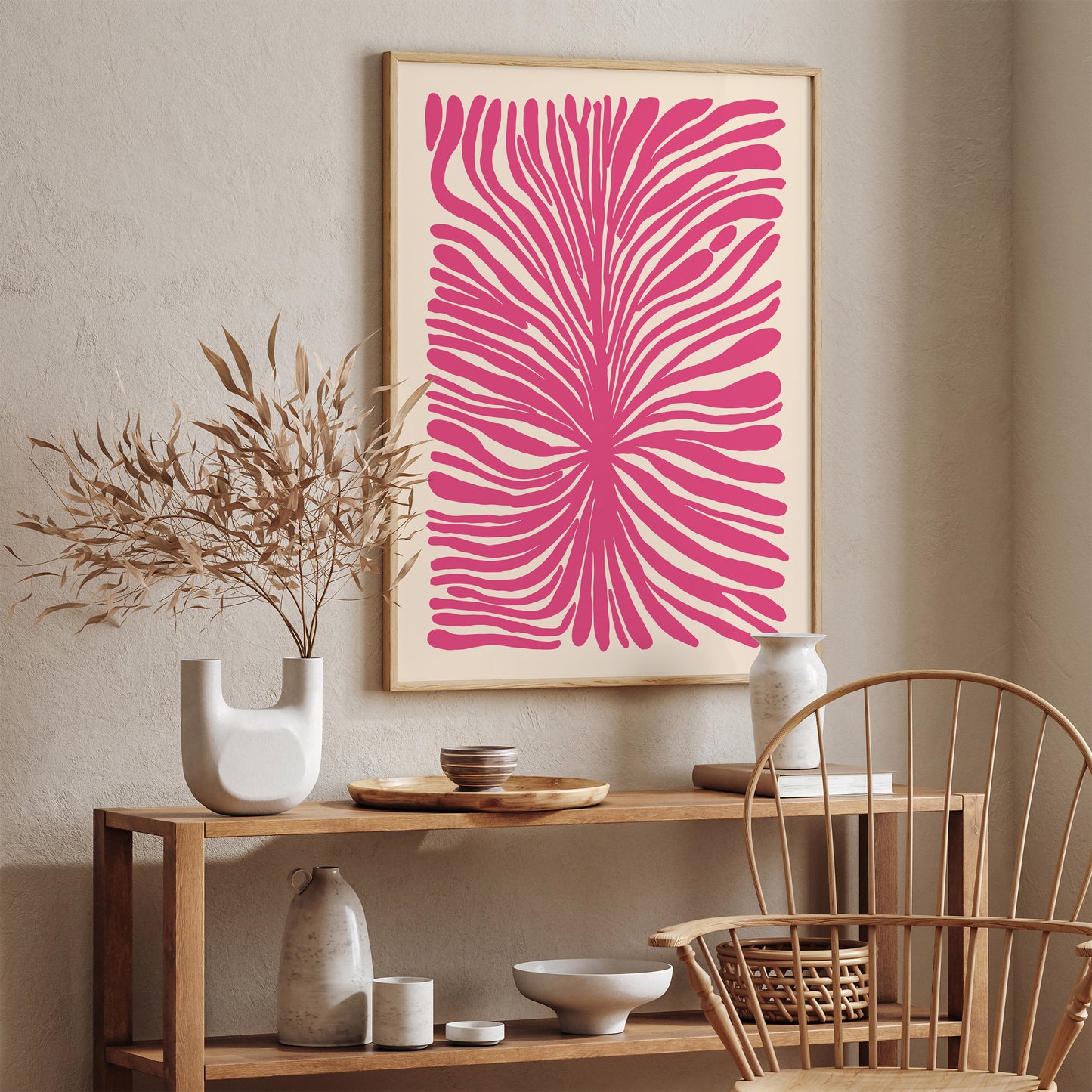 Pink Organic Shape Art Print 2024