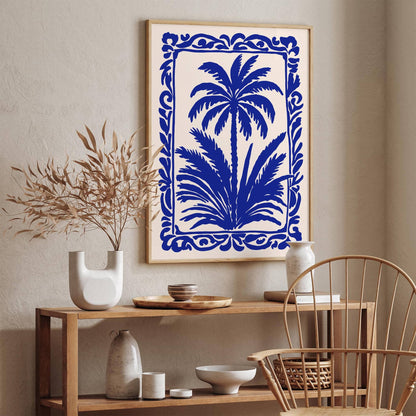 Blue Palm Tree Eclectic Wall Art