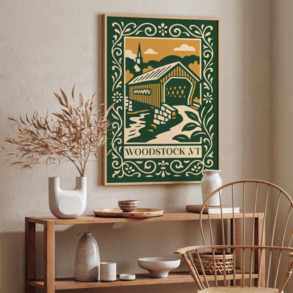 Woodstock Vermont Travel Poster