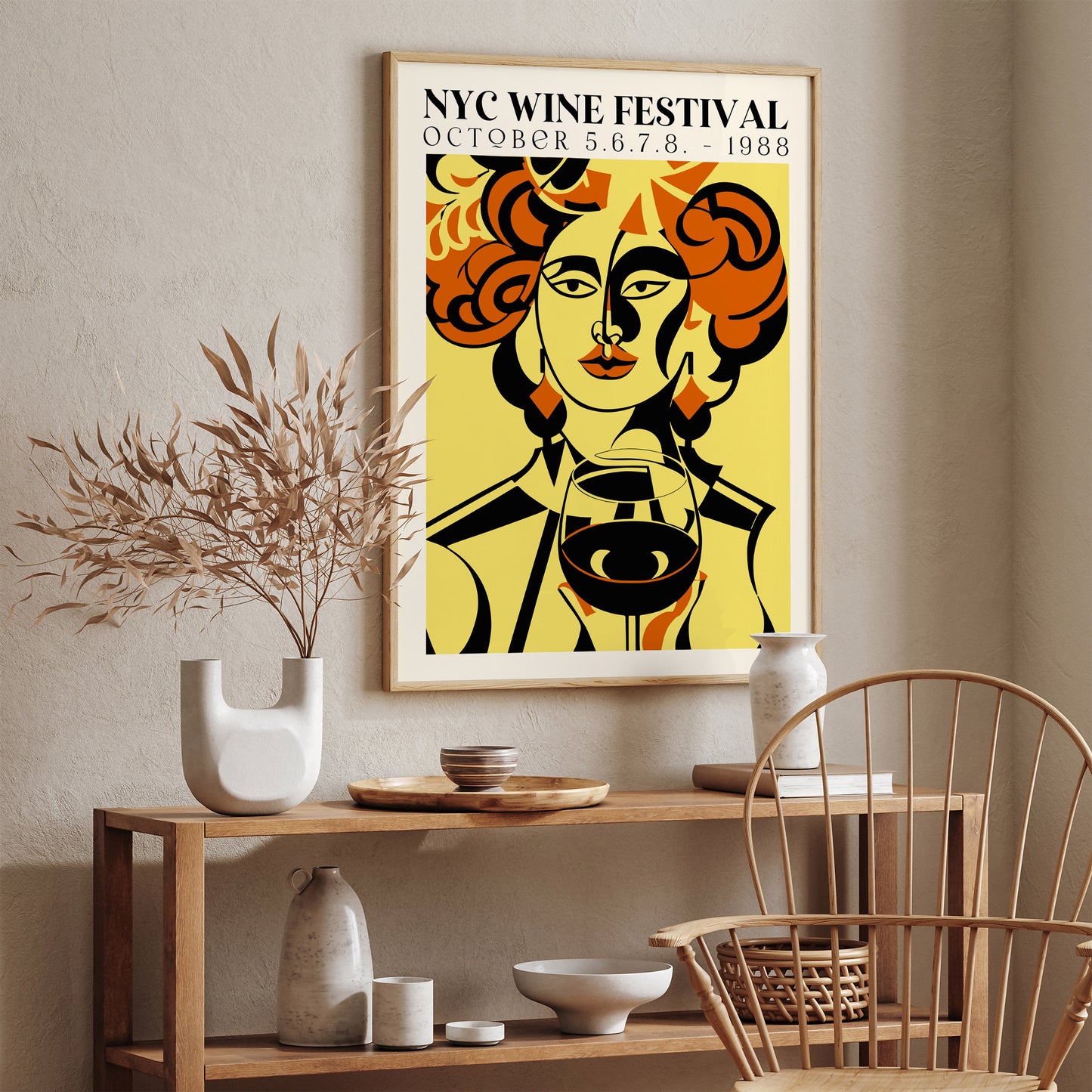 NYC Wine Festival 1988 Retro Poster