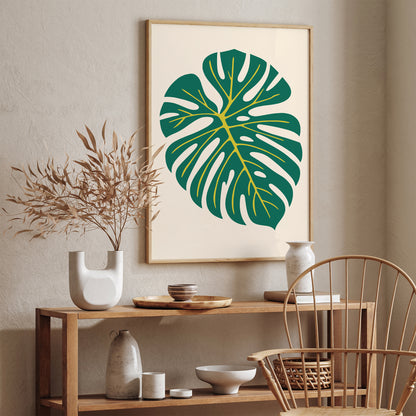 Monstera Green Leaf Art Print