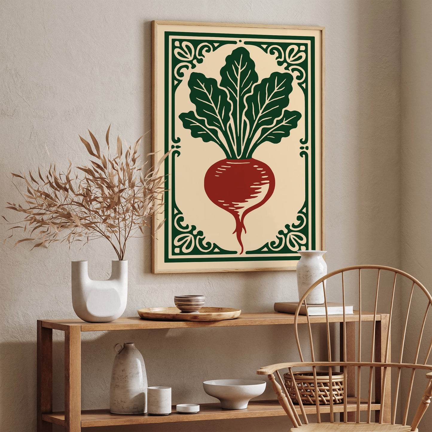 Beetroot Vegetable Poster - Rococo Style Wall Art