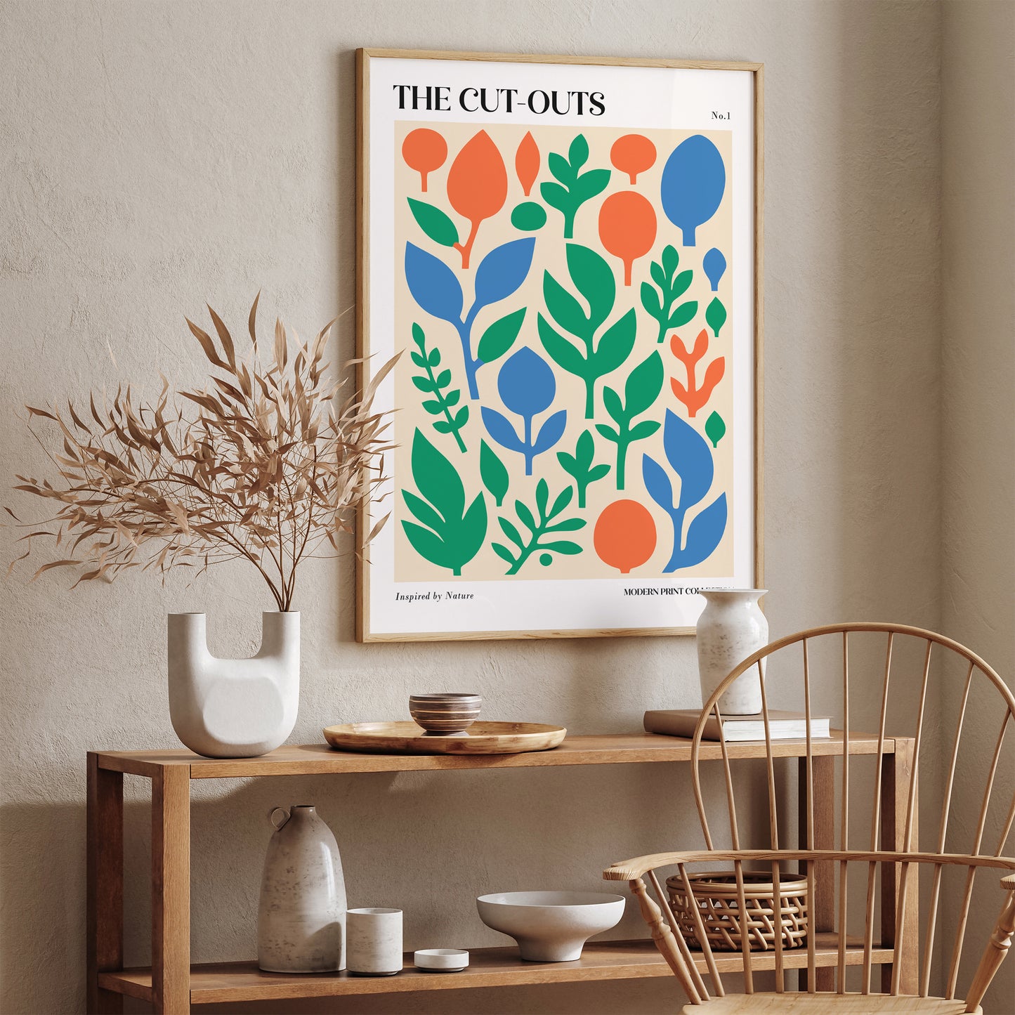 Chic French Botanical Papercut Print