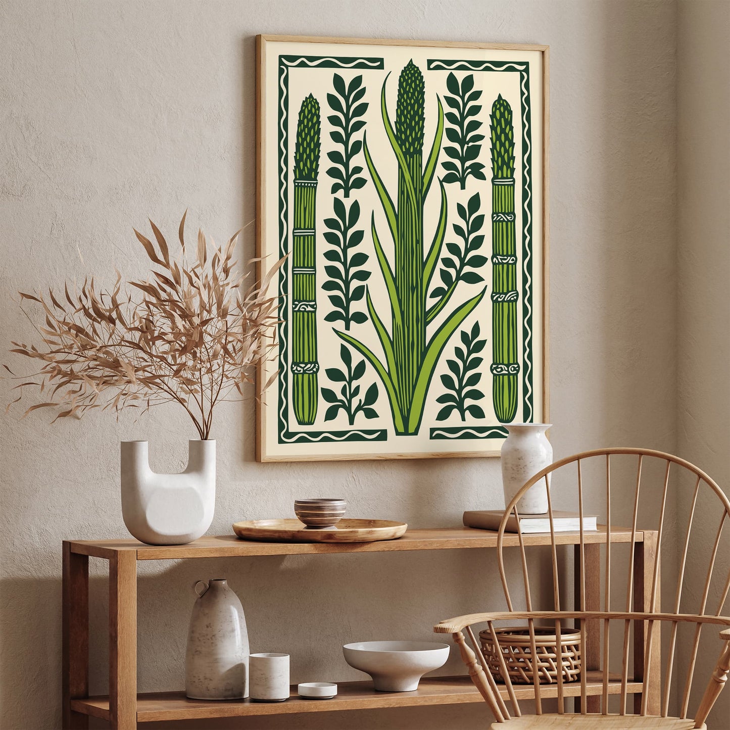 Minimalist Asparagus Vegetable Art Print