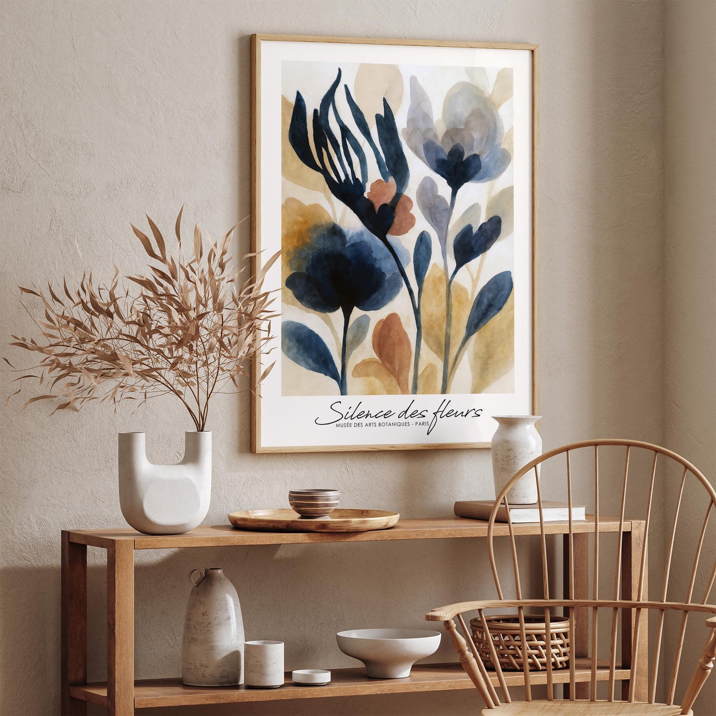 Silence des Fleurs Poster - Artistic Floral Print
