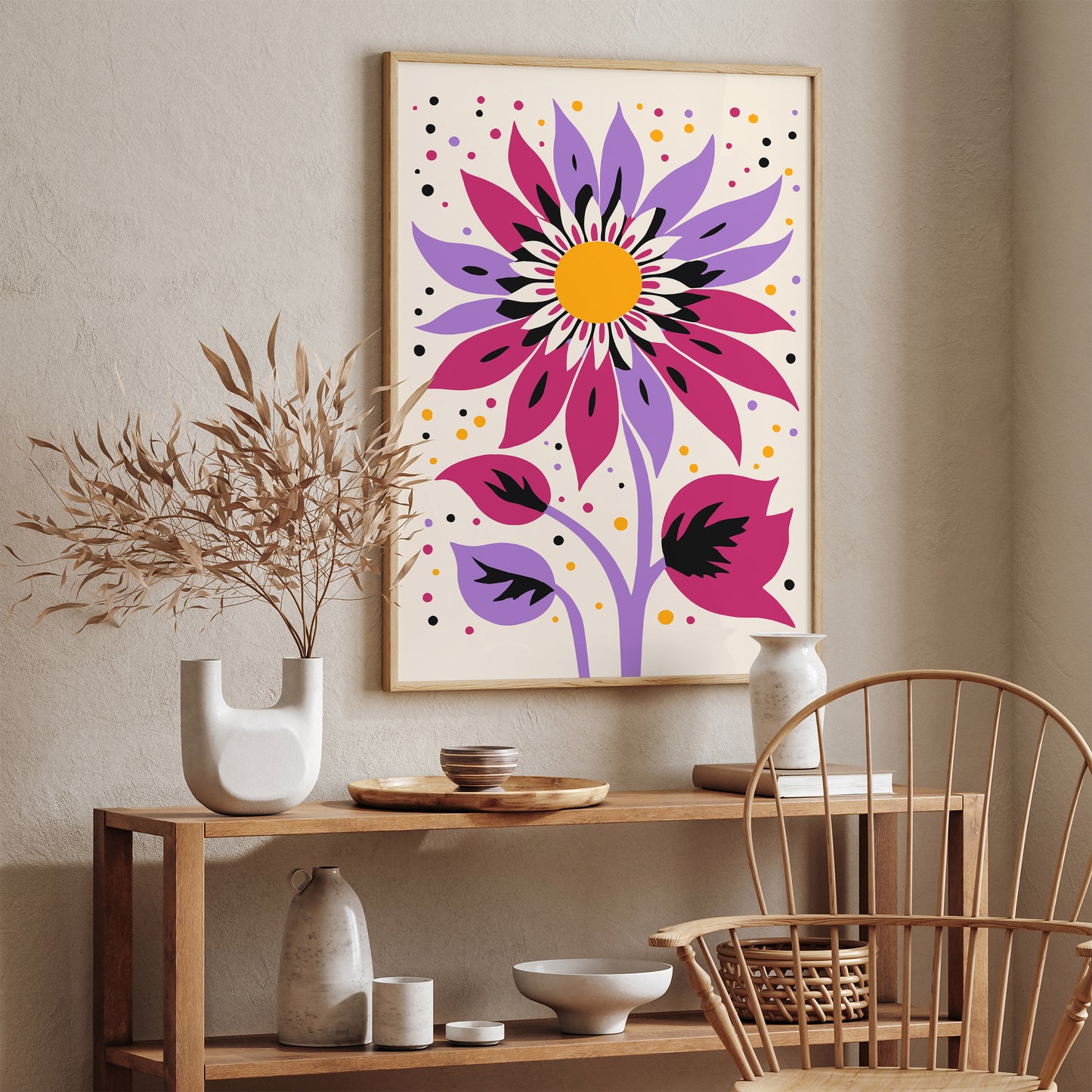 Trendy Pink Purple Flower Art Print