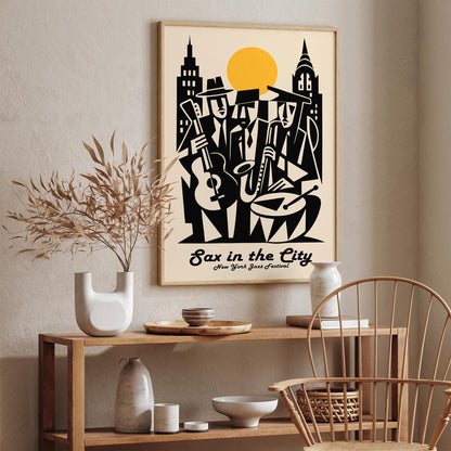 Sax in the City Poster - New York City Jazz Festival Print