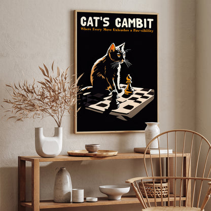 Cat's Gambit Chess Poster