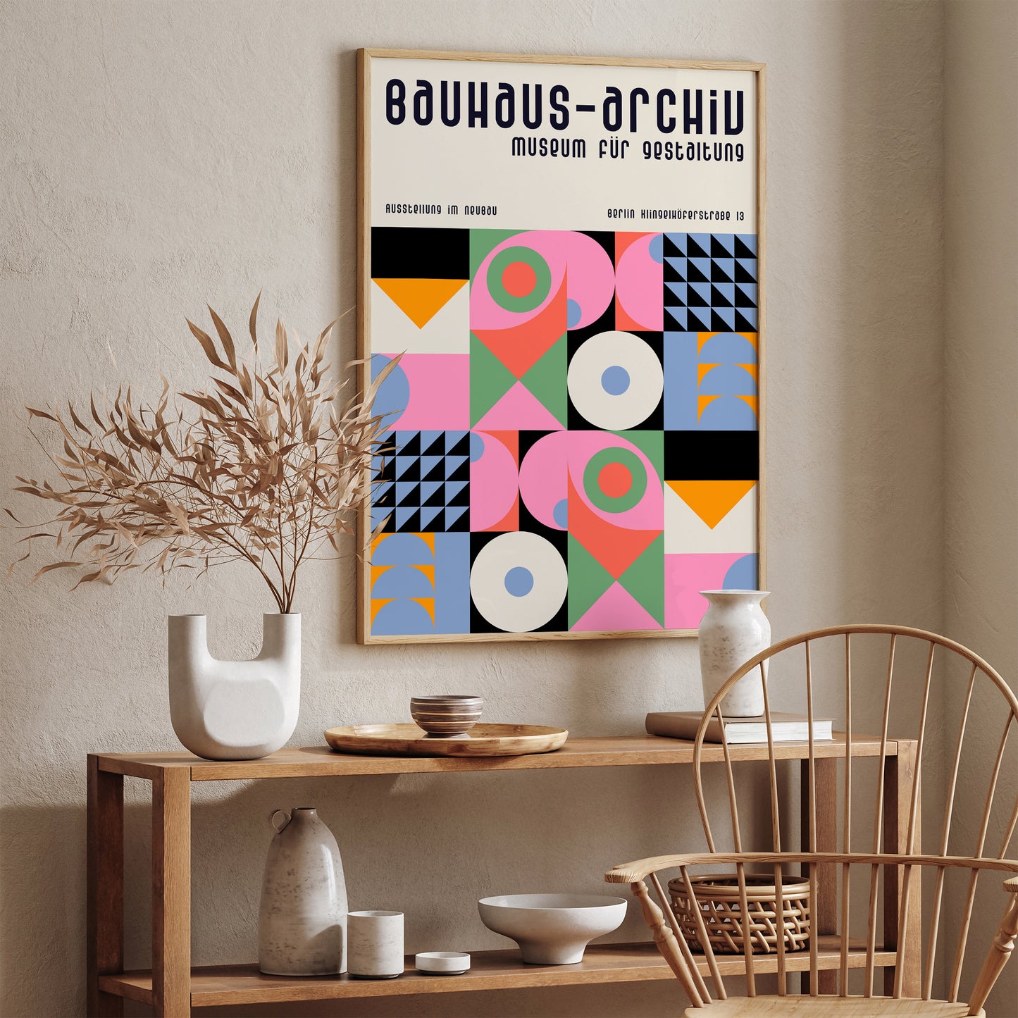 Bauhaus Archive Pink and Blue Poster