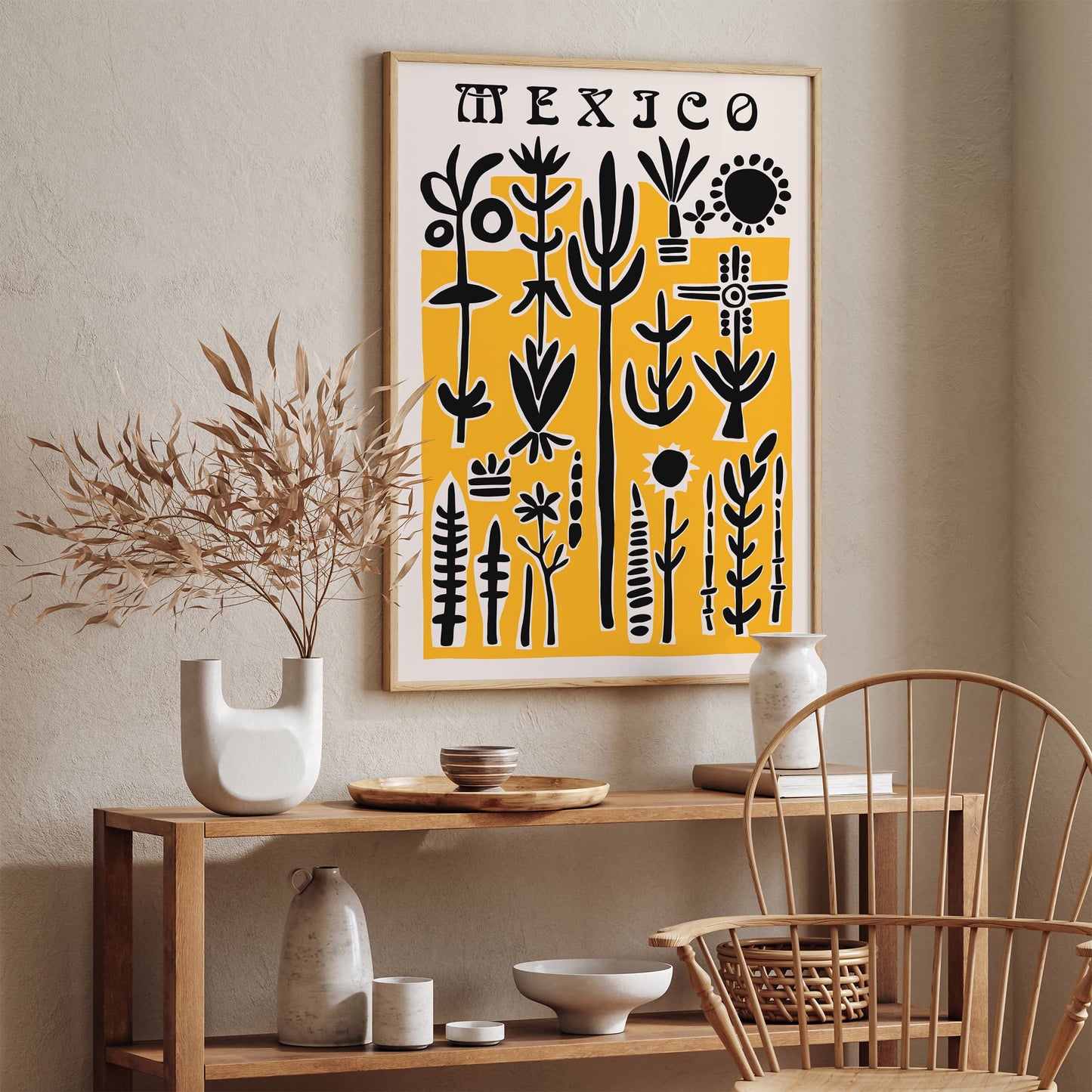 Mexico Abstract Travel Yellow Poster