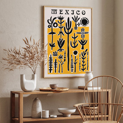 Mexico Abstract Travel Yellow Poster