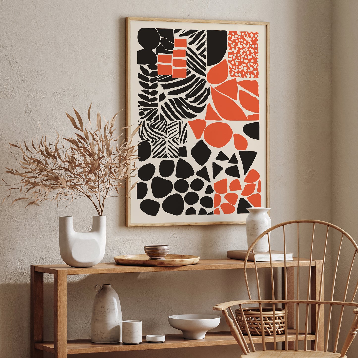 Mid Century Modern Abstract Cut Outs Print