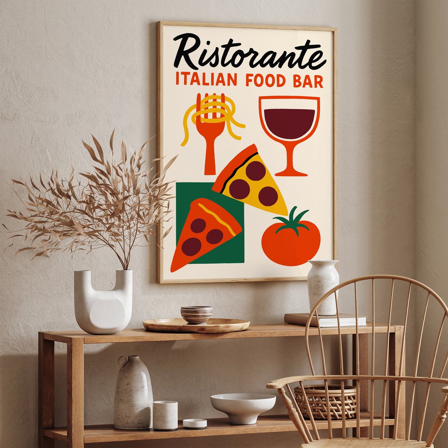 Ristorante Italian Food Bar Retro Poster