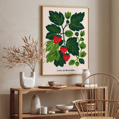 Strawberry Poster Farmhouse Wall Decor