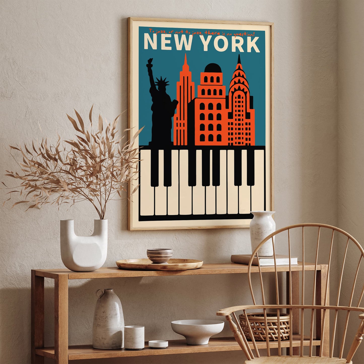 New York Jazz Music Quote Poster