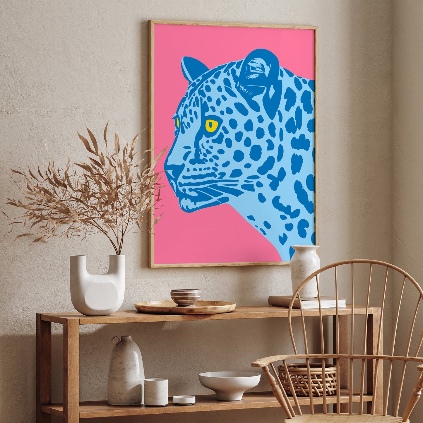 Blue Panther Artistic Wall Art Print