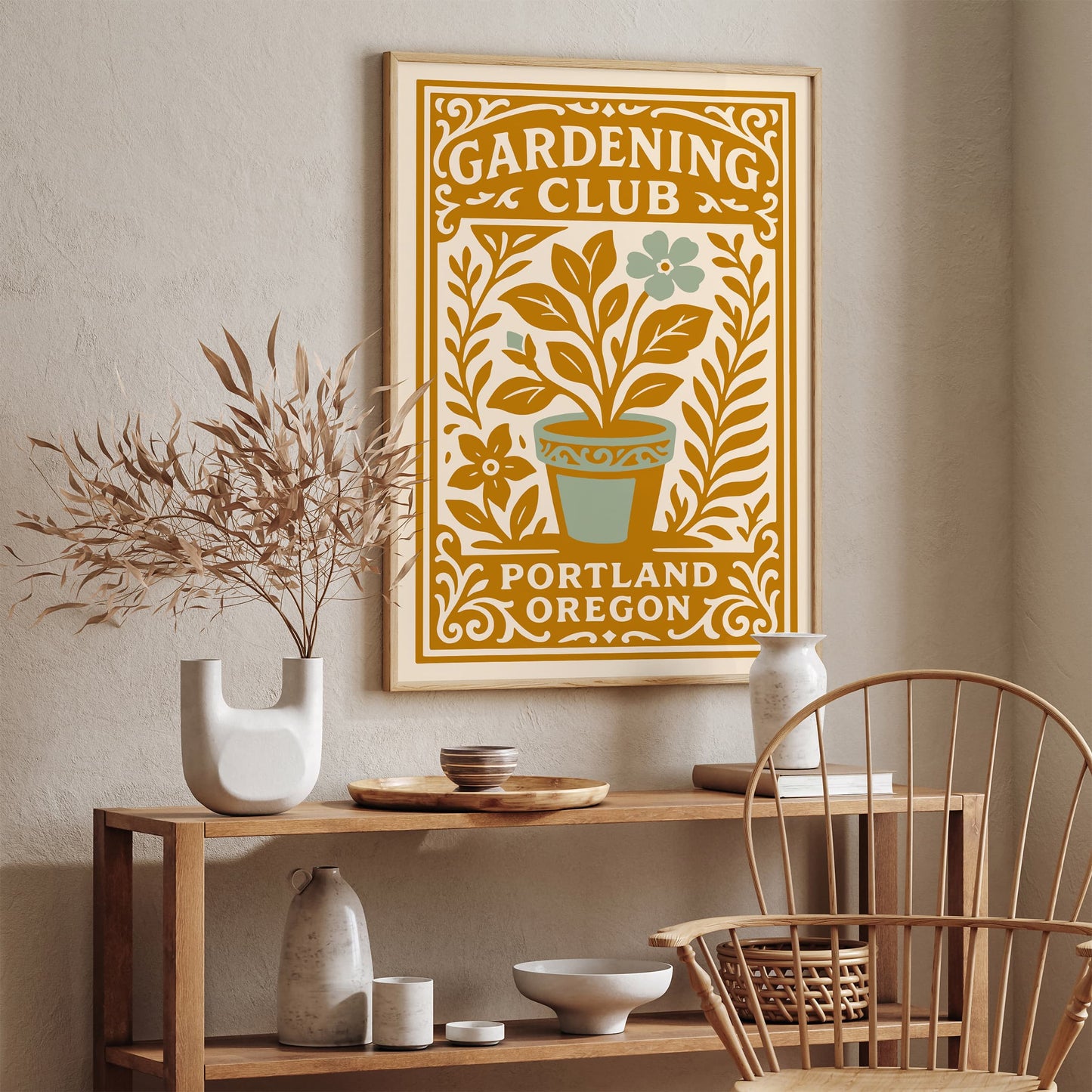 Gardening Club Print - Yellow Floral Wall Art