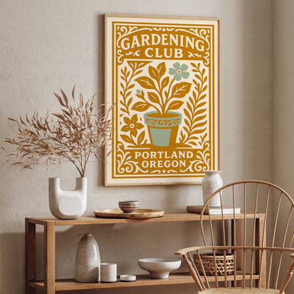 Gardening Club Print - Yellow Floral Wall Art