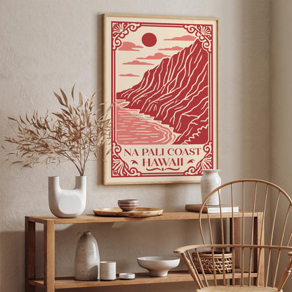 Pink Na Pali Coast Travel Poster