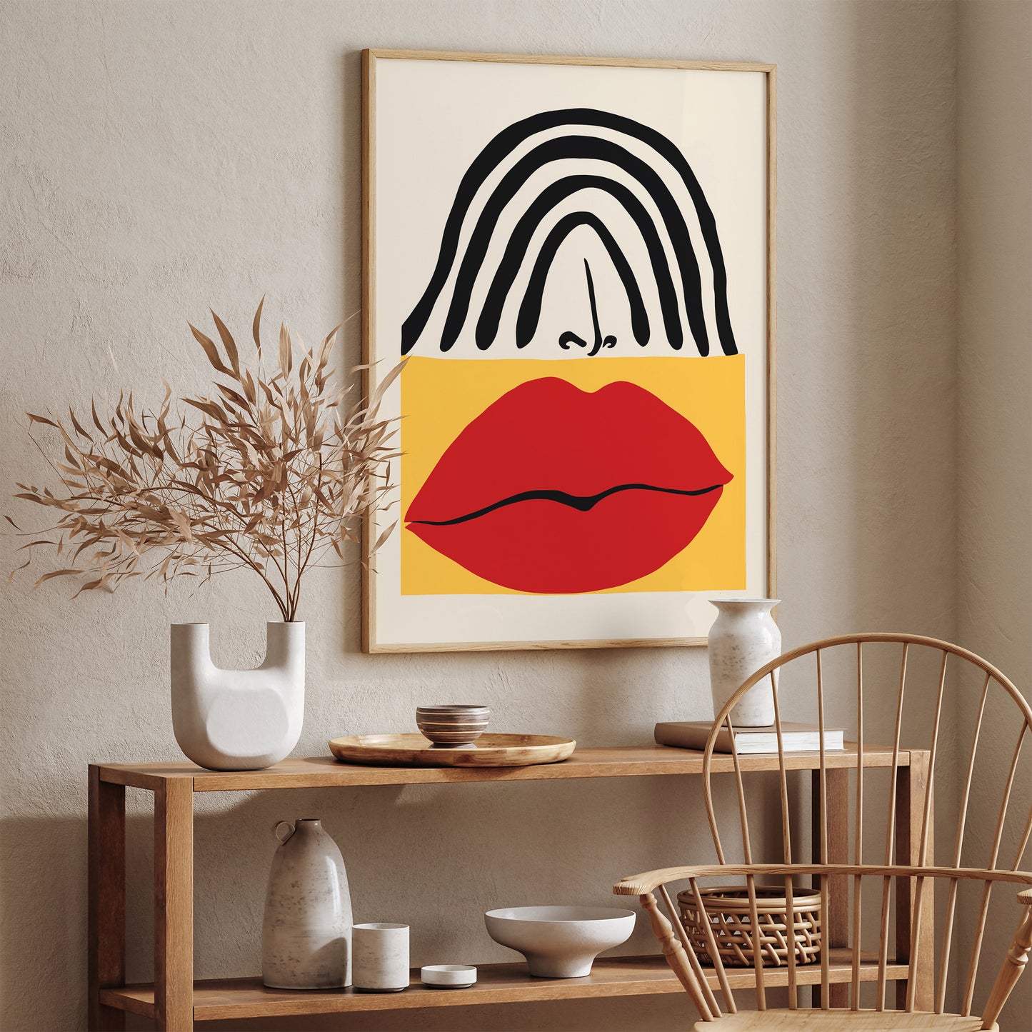 Bid Red Lips Pop Art Poster 2025