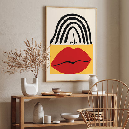 Bid Red Lips Pop Art Poster 2025