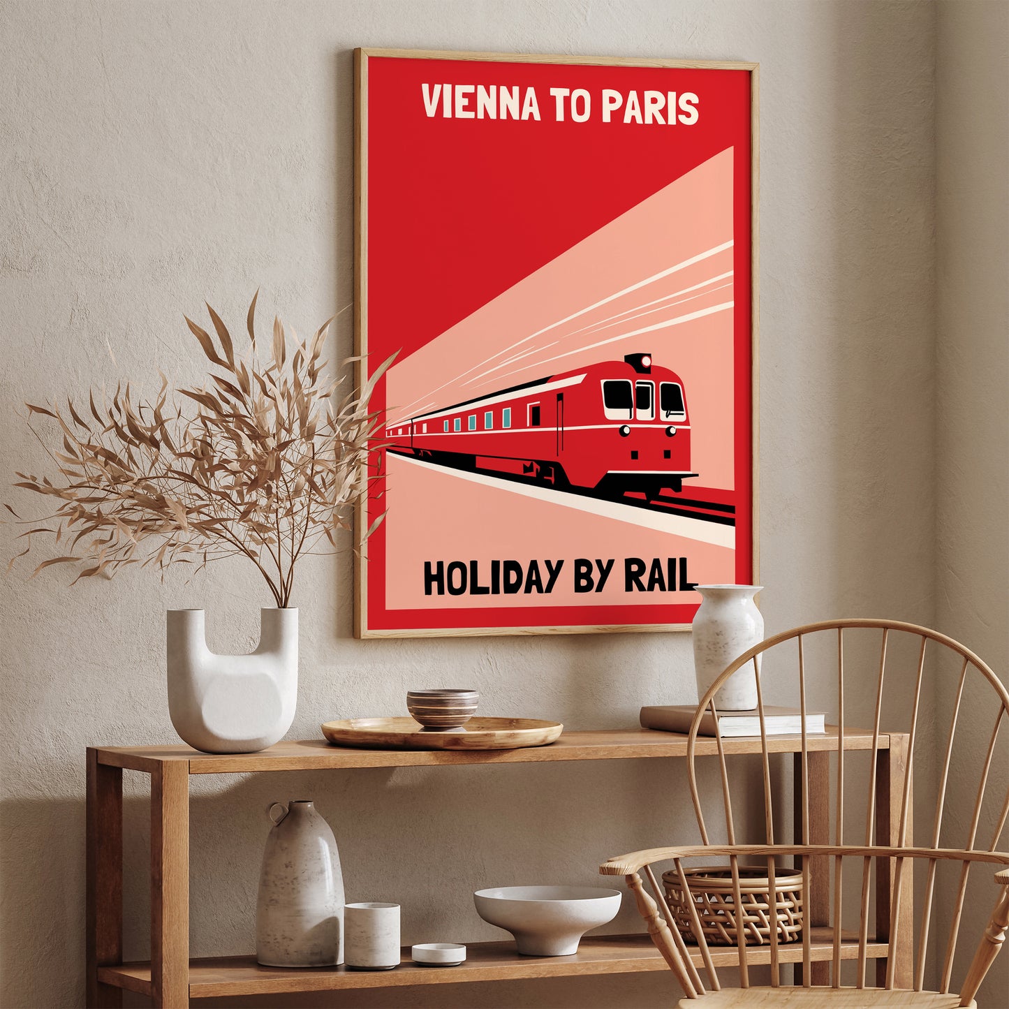 Vienna to Paris Vintage Railroad Poster