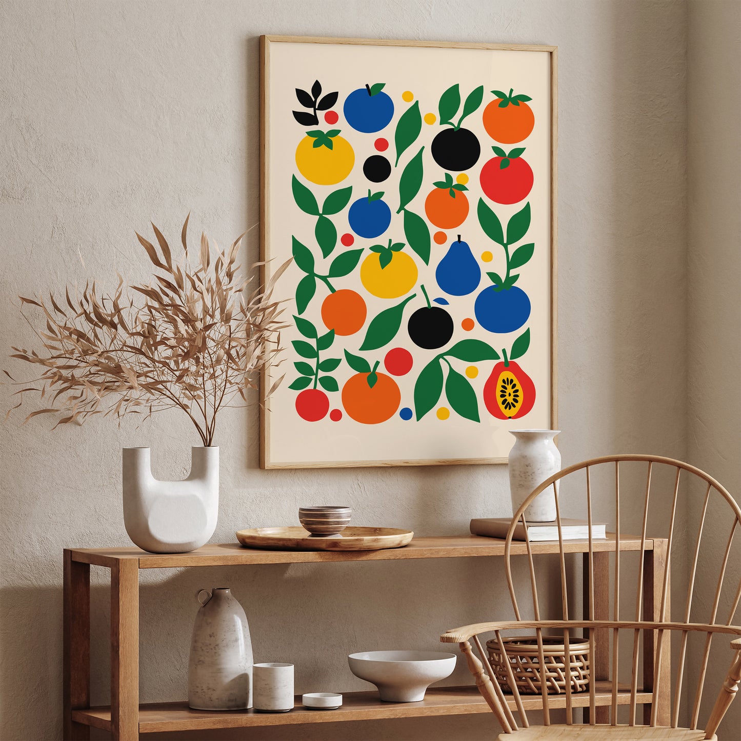 Colorful Fruit Farmhouse Kitchen Wall Art