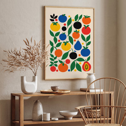 Colorful Fruit Farmhouse Kitchen Wall Art