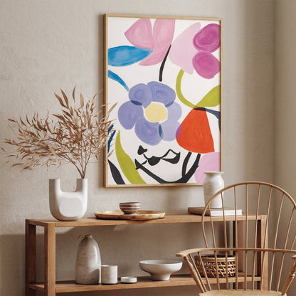 Mid Century Abstract Flower Poster