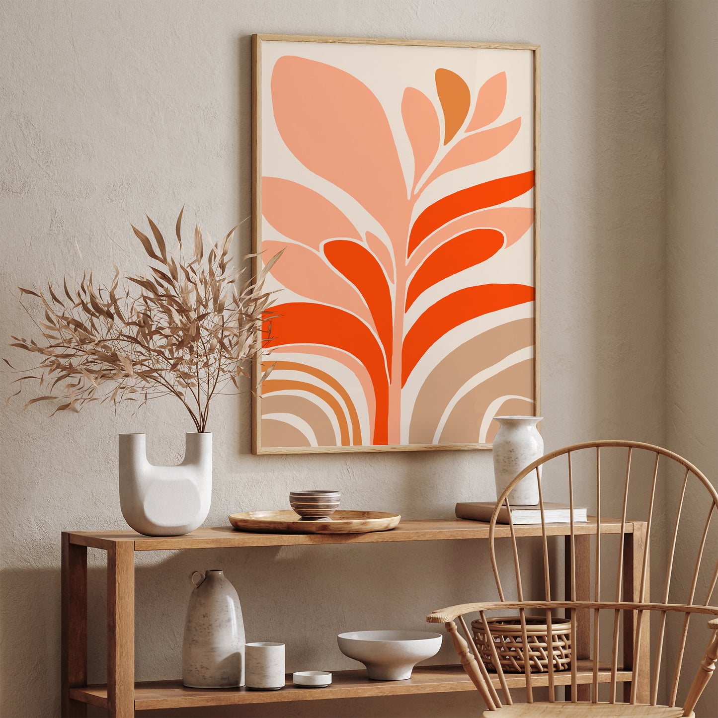 Warm Tones Abstract Botanical Art Print