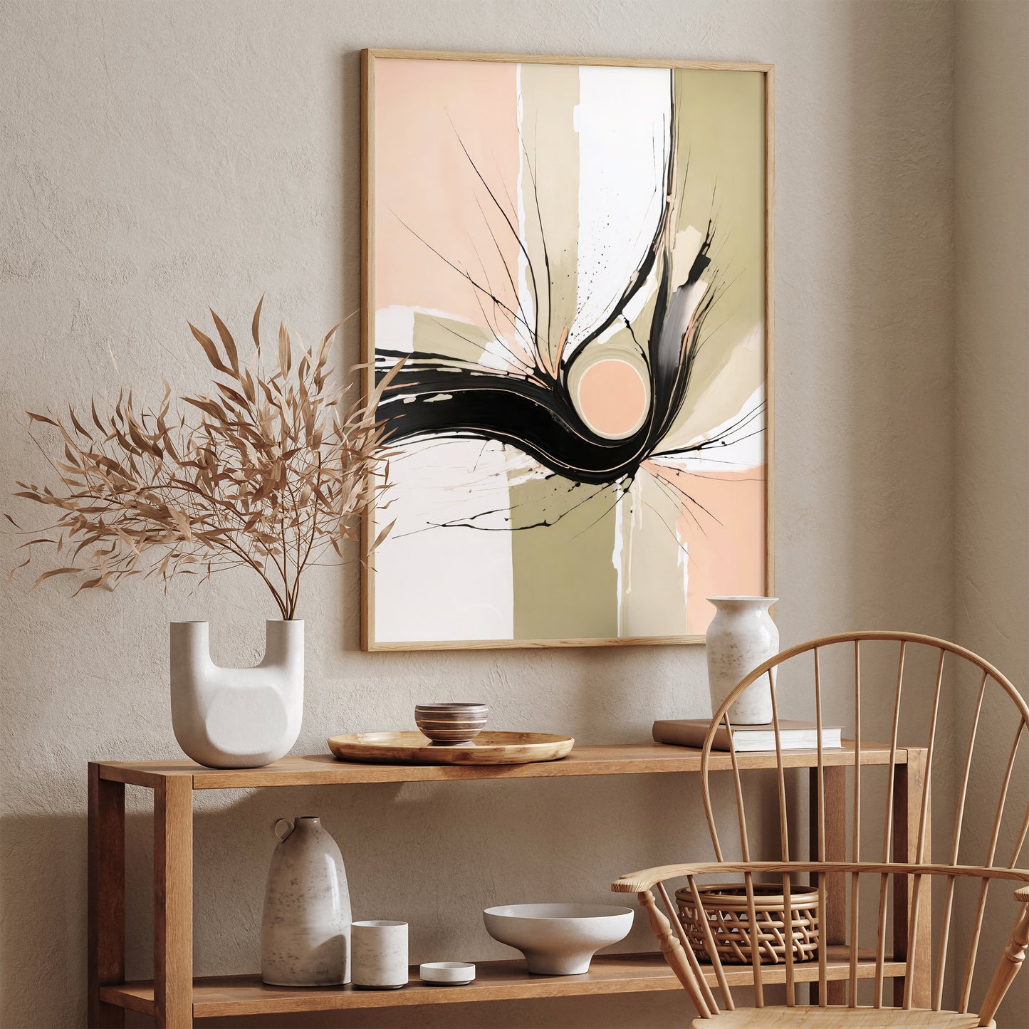 Peach Fuzz Abstract Wall Art Print