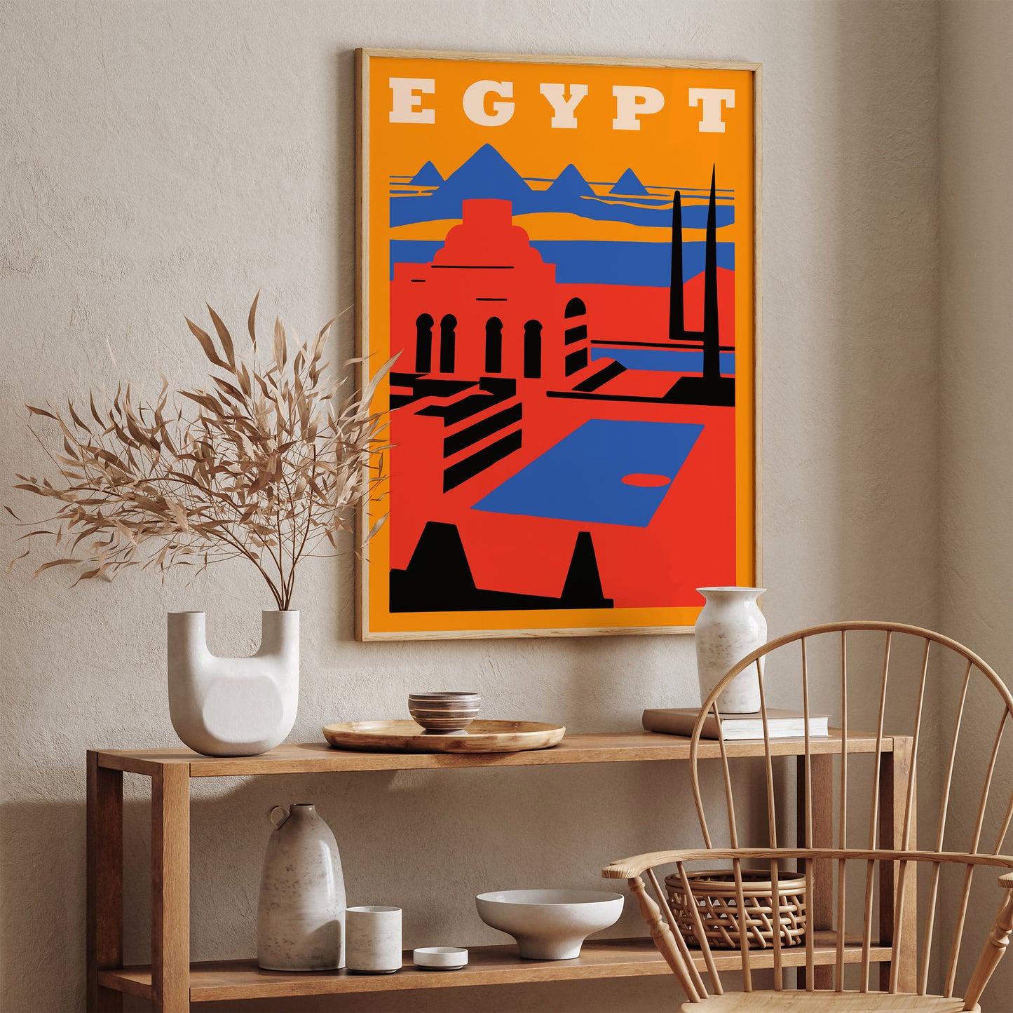 Egypt Retro Colorful Travel Art Print