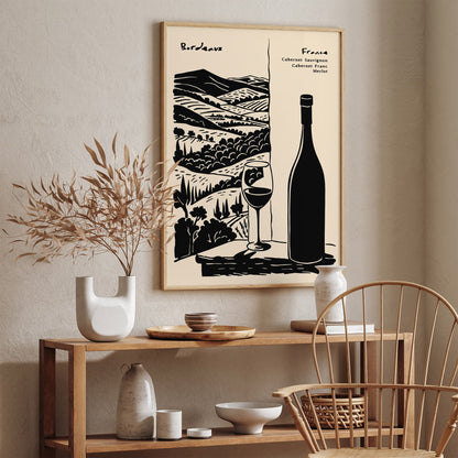Bordeux France Wine Collection Vintage Art Print