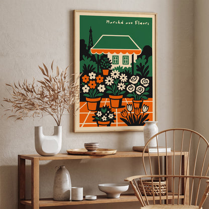 French Flowers Market Paris Poster