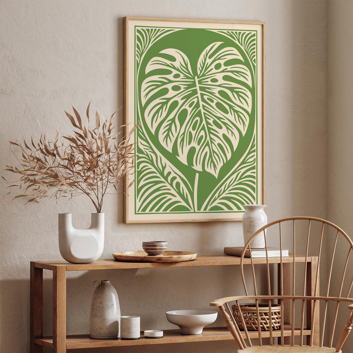 Monstera Leaf Green Poster