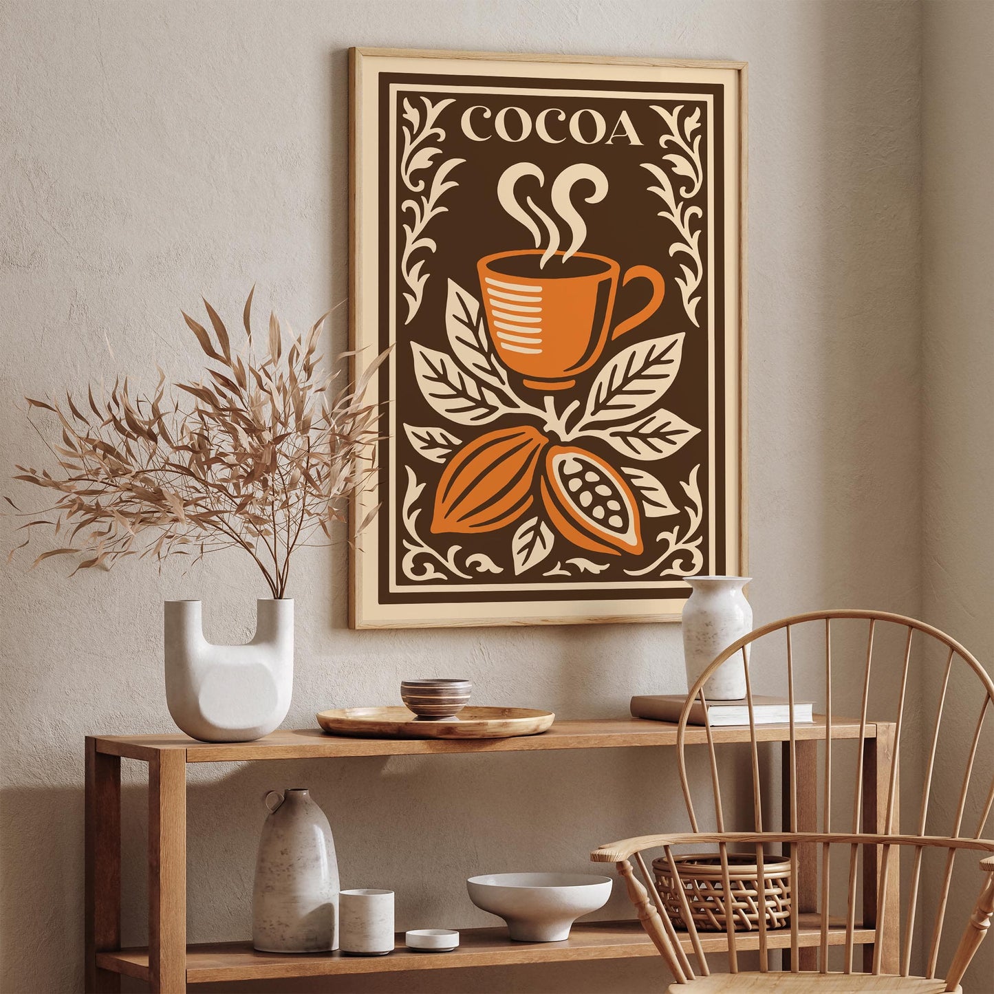 Cocoa Hot Drink Poster - Cozy Autumn Kitchen Wall Art Decor