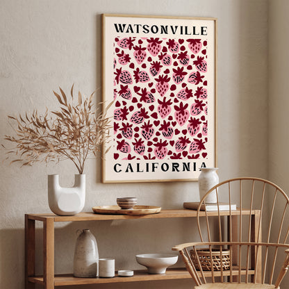 Watsonville California Pink Strawberries Print