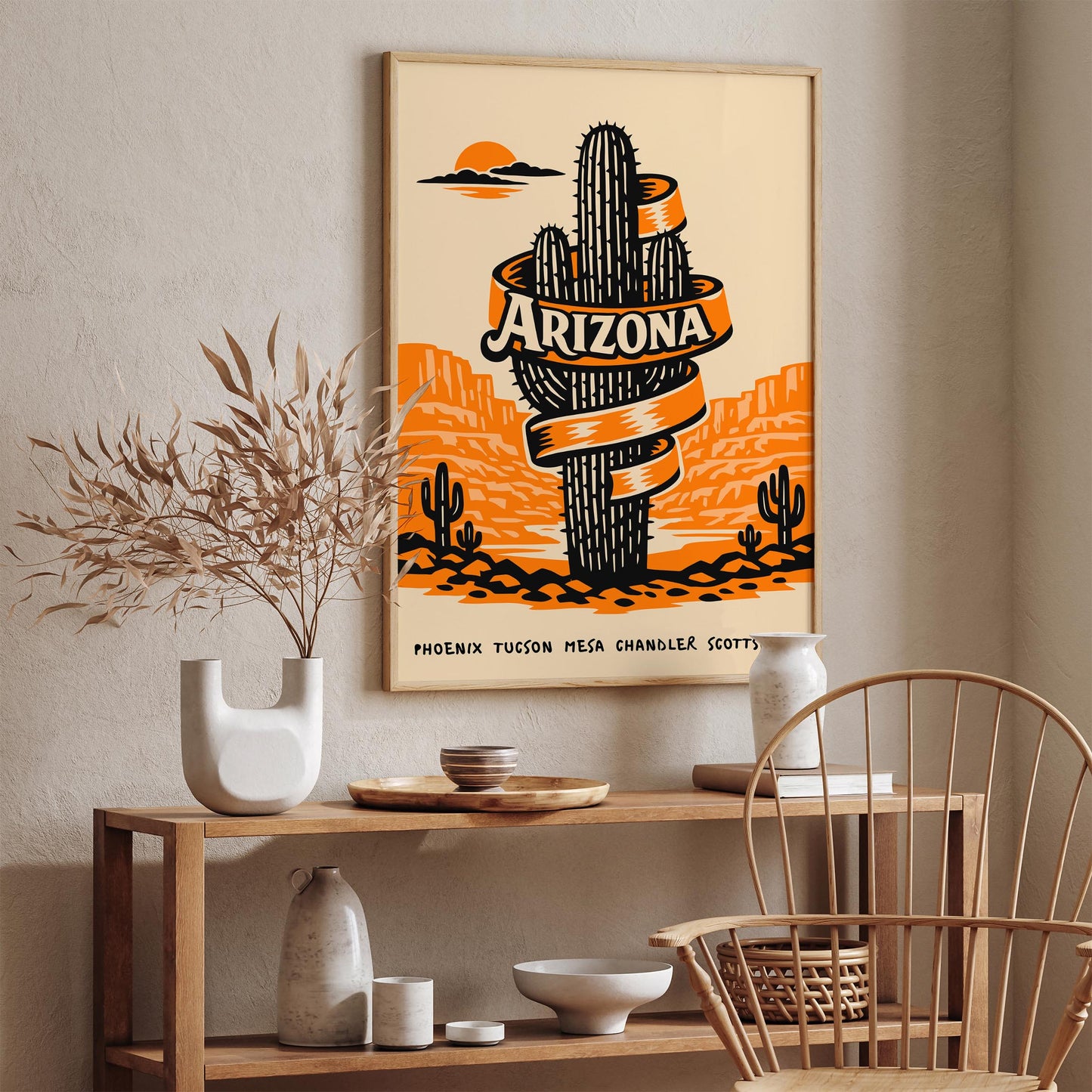 Arizona Saguaro Cactus Poster – Desert Wall Art
