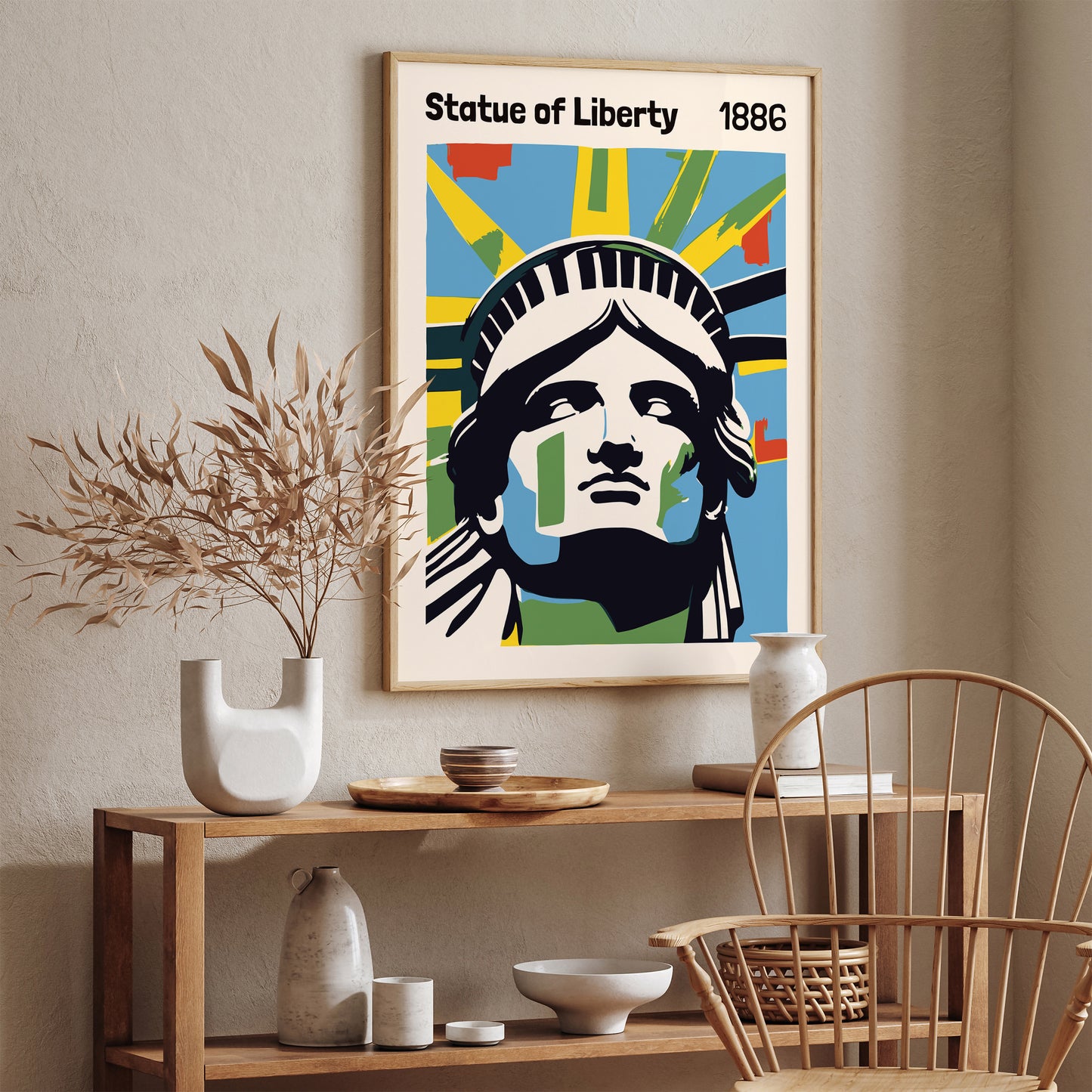 Statue of Liberty Poster Mid-Century Modern