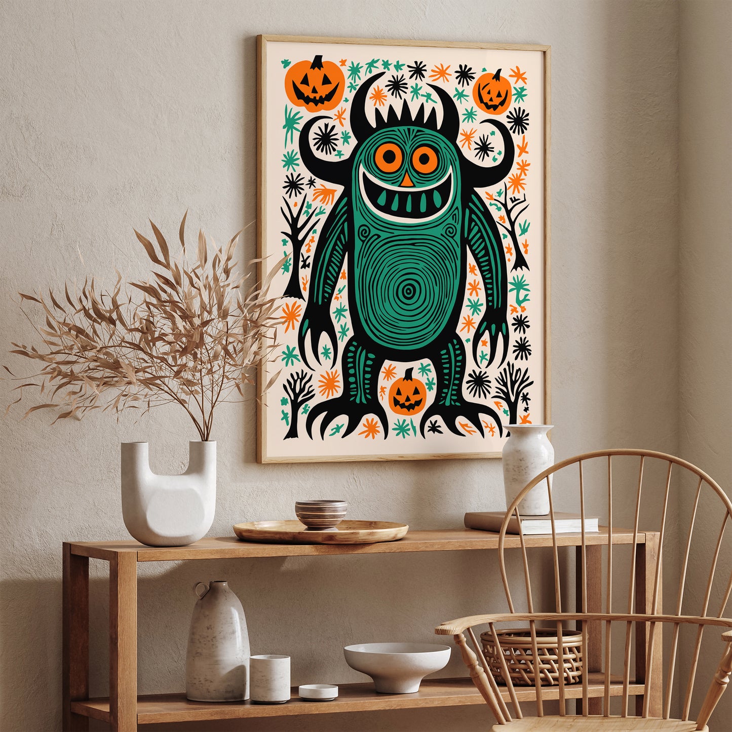 Funny Halloween 2024 Monster Art Print