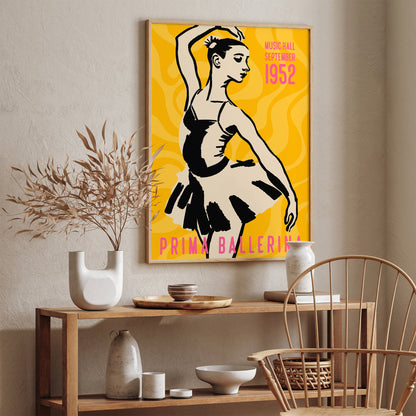 Yellow Prima Ballerina Art Print