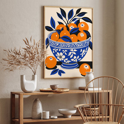 Bowl of Oranges Kitchen Decor Wall Art