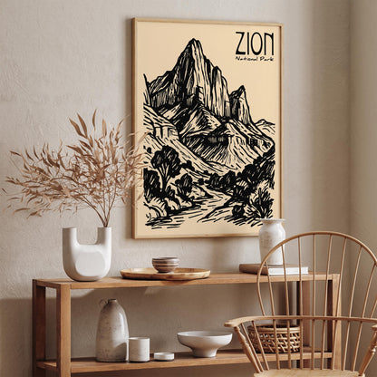 Zion National Park Vintage Travel Poster