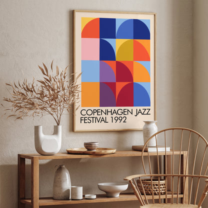 Copenhagen Jazz Festival Poster - Colorful Gemetric Retro Art Print