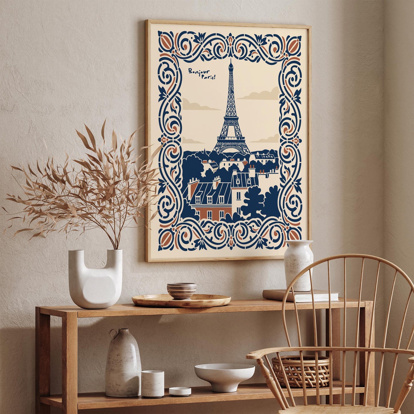 Bonjour Paris Travel Poster