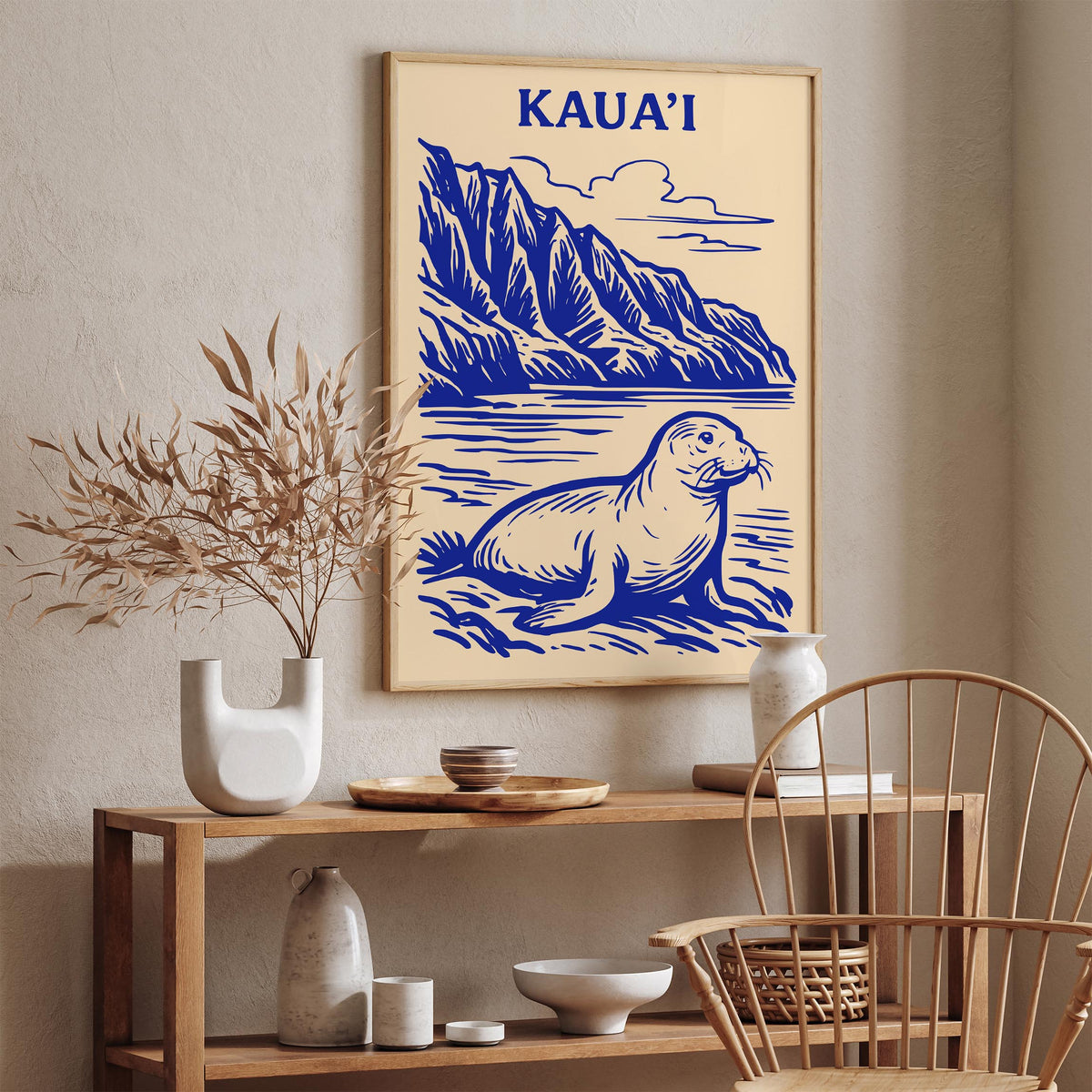 Kauai Hawaii Monk Seal Poipu Beach Art Poster