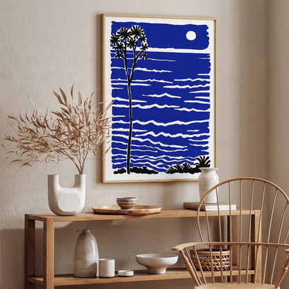 Abstract Blue Ocean and Sky Poster